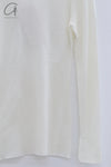 SWAYING 24 Autumn and Winter Wool Blended One-shoulder Lamb Leg Sleeve Top SW-SW24AW1T13-BAI White